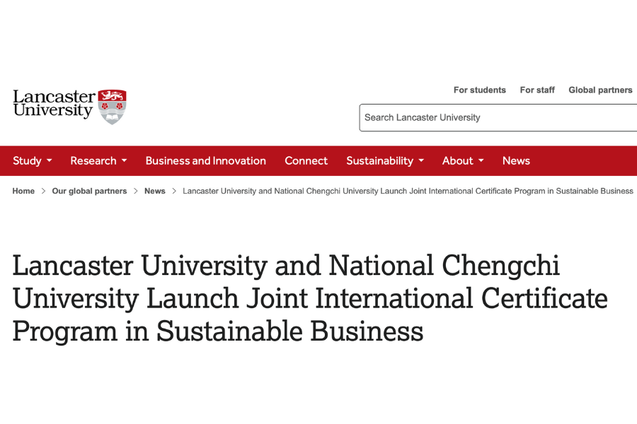 Lancaster University and National Chengchi University Launch Joint International Certificate Program in Sustainable Business